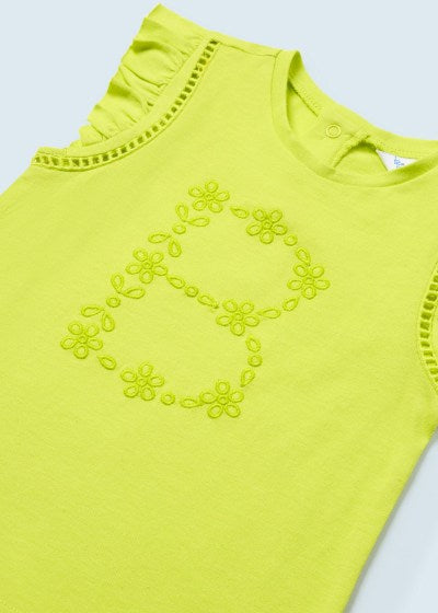 Playera con motivo bordado de algodón sostenible para bebé sKU  1012 Color 86 LIMA
