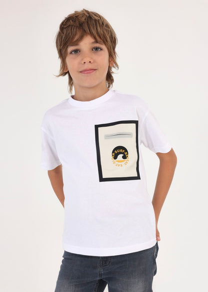 Playera con motivo estampado de algodón para chico Art. 23-06072-011 Blanco