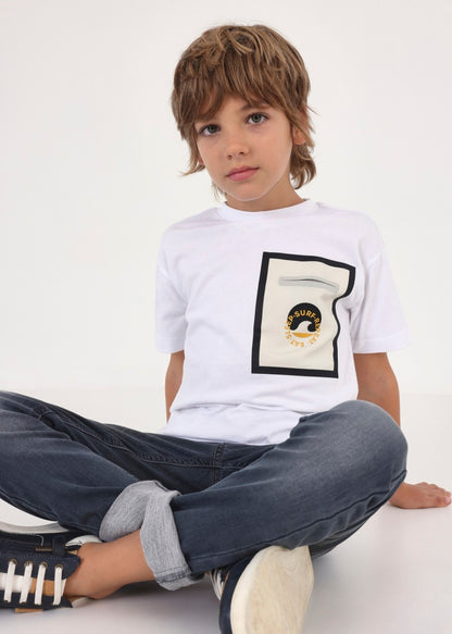 Playera con motivo estampado de algodón para chico Art. 23-06072-011 Blanco
