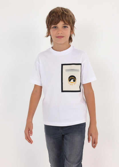 Playera con motivo estampado de algodón para chico Art. 23-06072-011 Blanco