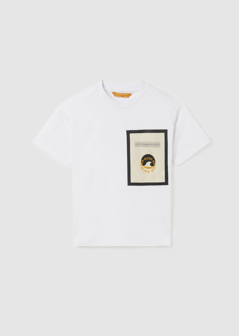 Playera con motivo estampado de algodón para chico Art. 23-06072-011 Blanco