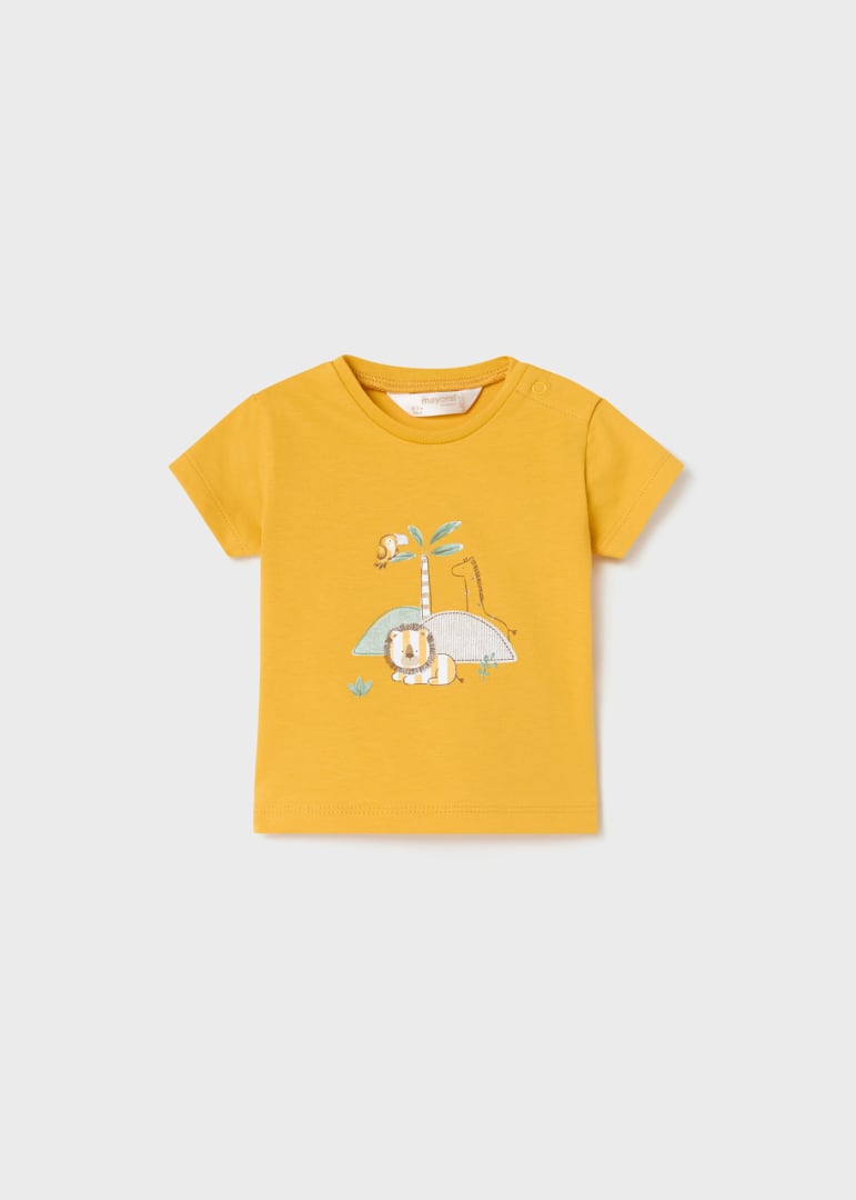Playera con motivo estampado de algodón para recién nacido Art. 23-01001-017 Banana