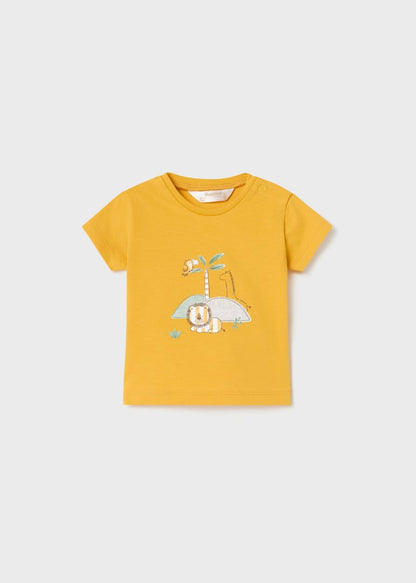 Playera con motivo estampado de algodón para recién nacido Art. 23-01001-017 Banana