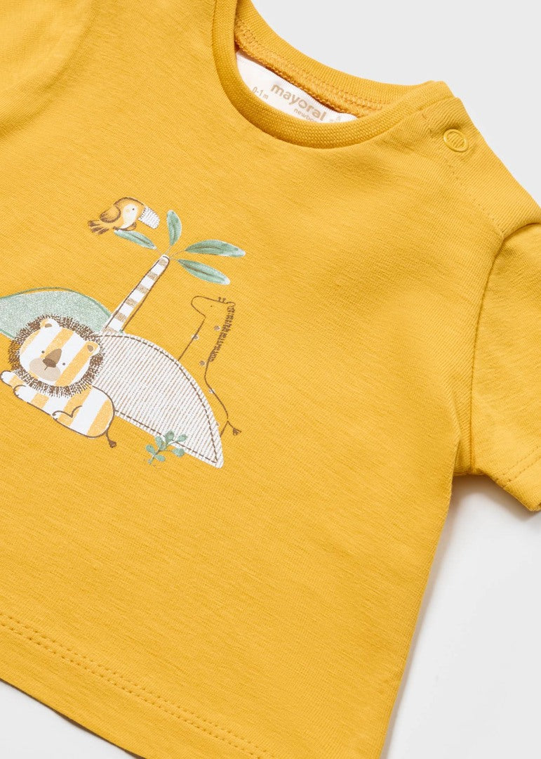 Playera con motivo estampado de algodón para recién nacido Art. 23-01001-017 Banana