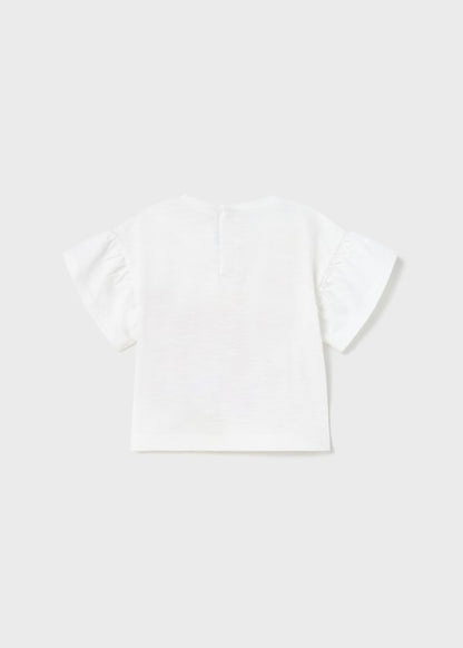 Playera con motivo estampado de algodón sostenible para bebé Sk 1010 Color 41 Blanco