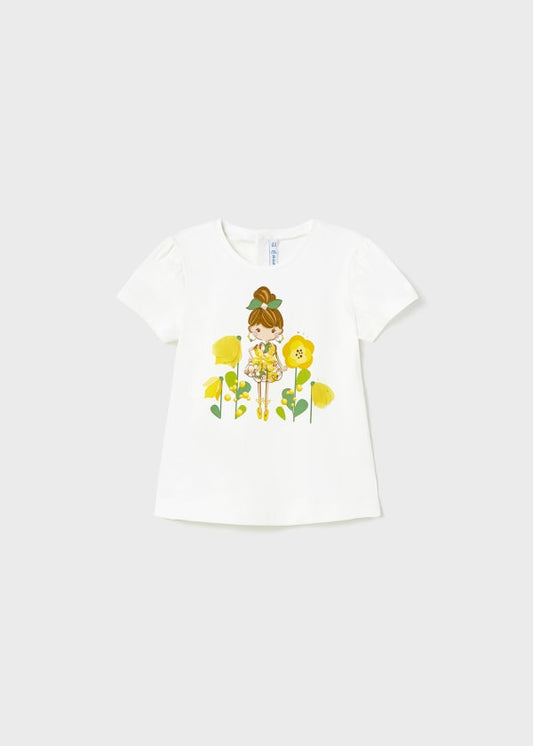 Camiseta MC Niña  , Sku 1005 Color 48 Bco Mimosa