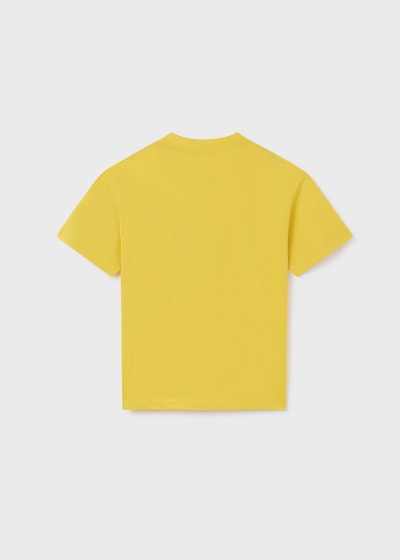 Playera con motivo estampado de algodón sostenible para chico Sku 6084 Color Banana