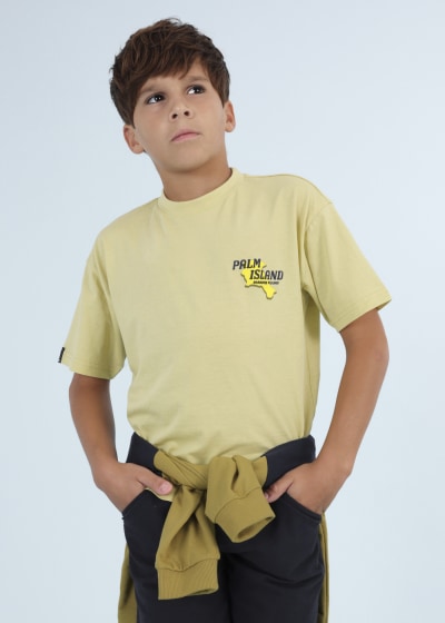 Playera con motivo estampado de algodón sostenible para chico NUKUTAVAKE Ref. 6076/47 Pera