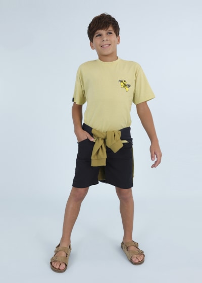 Playera con motivo estampado de algodón sostenible para chico NUKUTAVAKE Ref. 6076/47 Pera