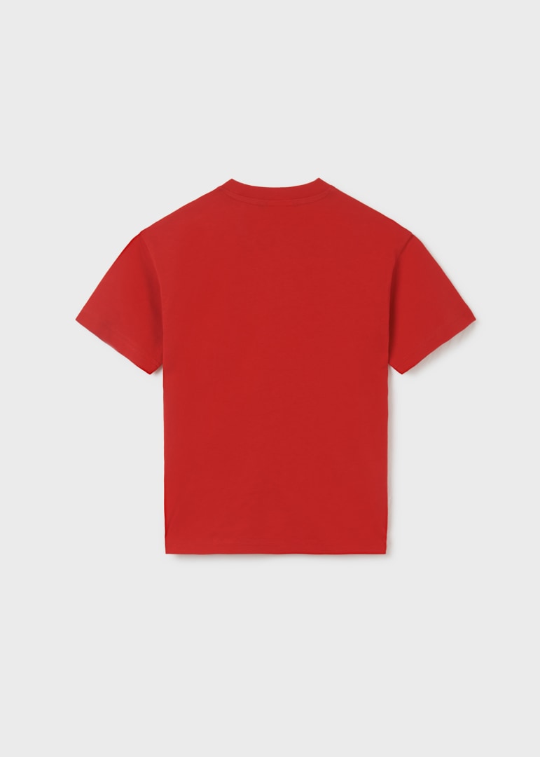 Playera con motivo estampado de algodón sostenible para chico Art. 23-06080-096 Rojo