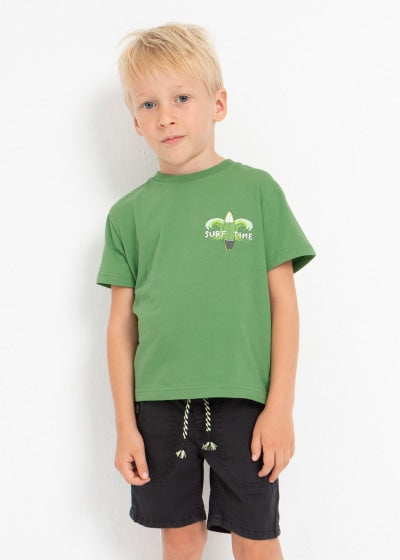 Playera con motivo estampado de algodón sostenible para niño Sku 3013 Color Croma