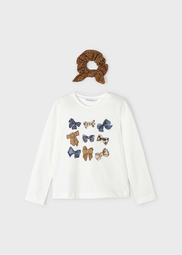 Playera con scrunchie Better Cotton niña MAYORAL Ref. 13-04006-047 Crd-Añil