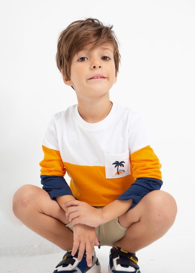 Playera de manga larga con motivo bordado para niño Sku 3027 Color 21 MANGO