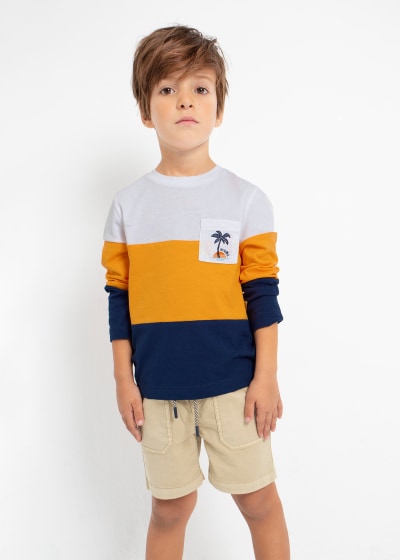 Playera de manga larga con motivo bordado para niño Sku 3027 Color 21 MANGO