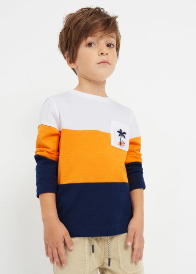 Playera de manga larga con motivo bordado para niño Sku 3027 Color 21 MANGO