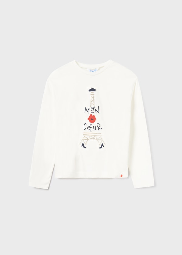 Playera estampada Better Cotton chica  Ref. 13-07045-063 Crudo
