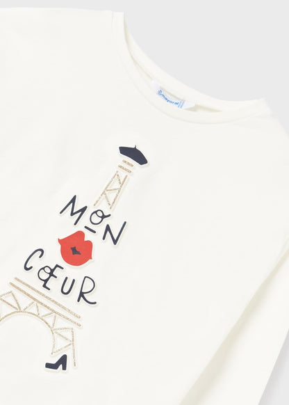 Playera estampada Better Cotton chica  Ref. 13-07045-063 Crudo