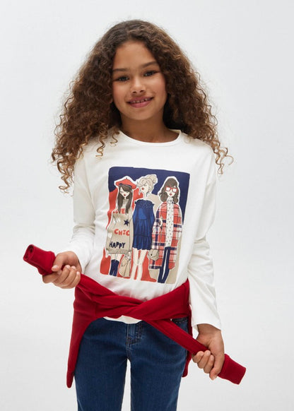 Playera estampada Better Cotton chica  Ref. 13-07047-076 Crd-Marino