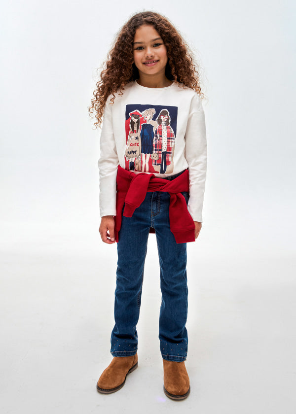 Playera estampada Better Cotton chica  Ref. 13-07047-076 Crd-Marino