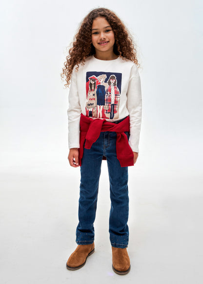 Playera estampada Better Cotton chica  Ref. 13-07047-076 Crd-Marino