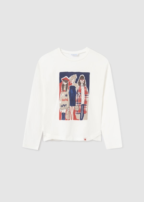 Playera estampada Better Cotton chica  Ref. 13-07047-076 Crd-Marino