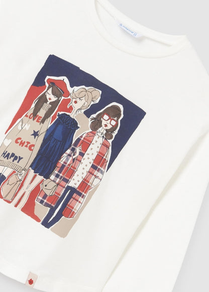 Playera estampada Better Cotton chica  Ref. 13-07047-076 Crd-Marino