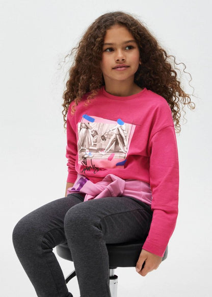 Playera estampada Better Cotton chica  Ref. 13-07054-010 Magenta