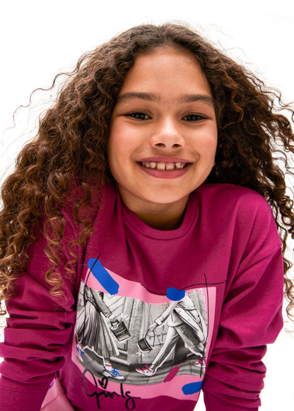 Playera estampada Better Cotton chica  Ref. 13-07054-010 Magenta