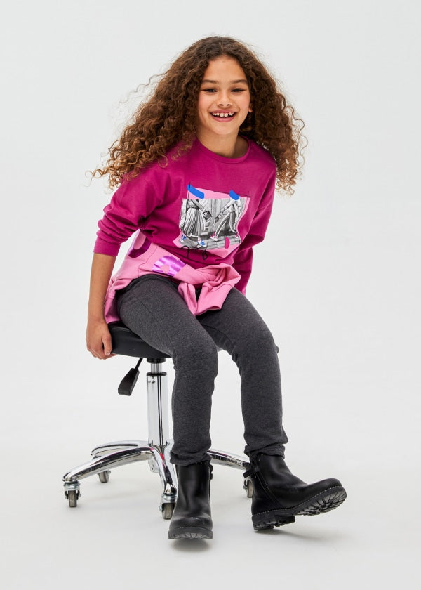 Playera estampada Better Cotton chica  Ref. 13-07054-010 Magenta