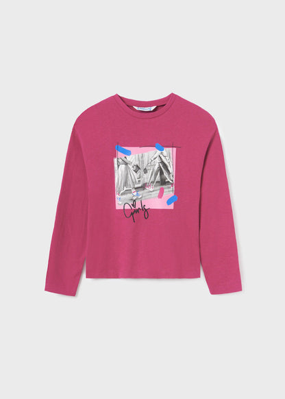 Playera estampada Better Cotton chica  Ref. 13-07054-010 Magenta