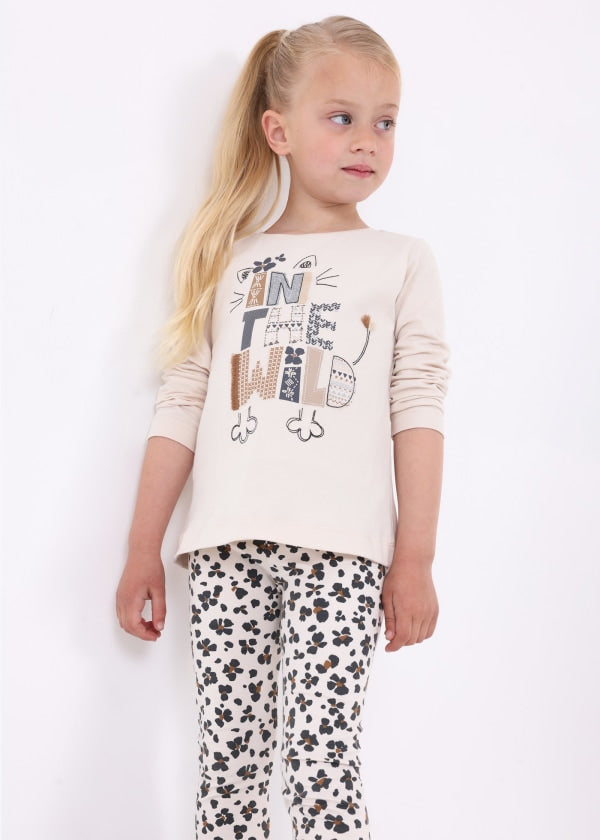 Playera estampada Better Cotton niña  Ref. 13-04015-058 Garbanzo