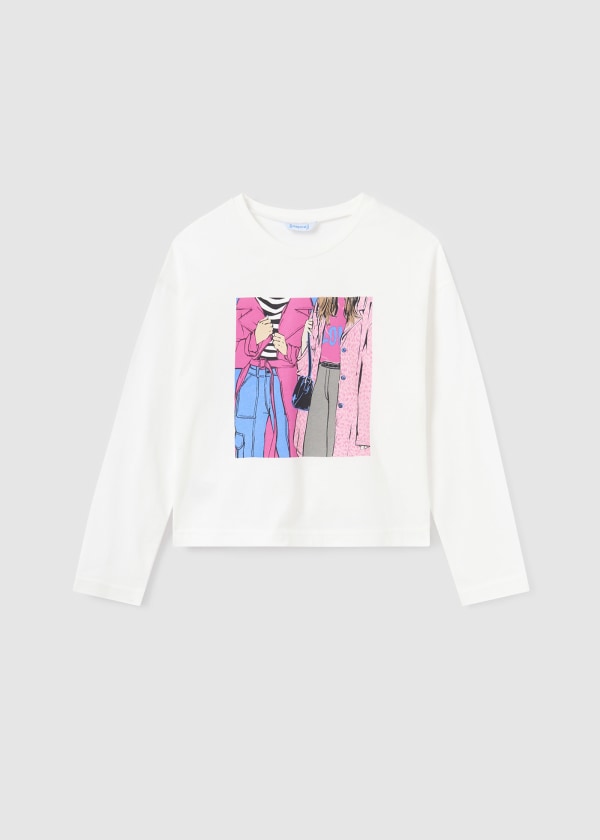 Camiseta m/l grafica MAYORAL Ref. 13/7056/21 Crudo