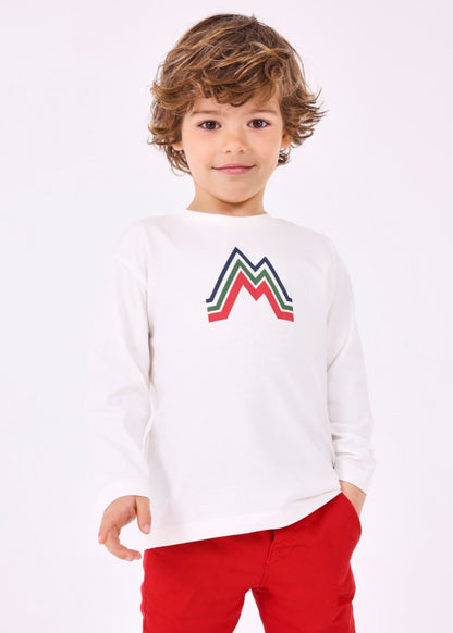 Playera hombro caído Better Cotton niño MAyoral  Ref. 13-04016-037 Nata