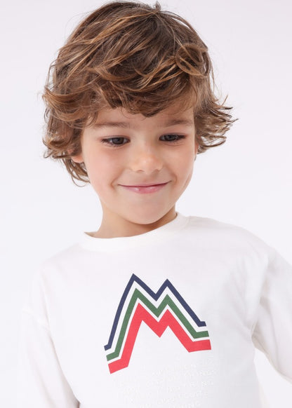 Playera hombro caído Better Cotton niño MAyoral  Ref. 13-04016-037 Nata