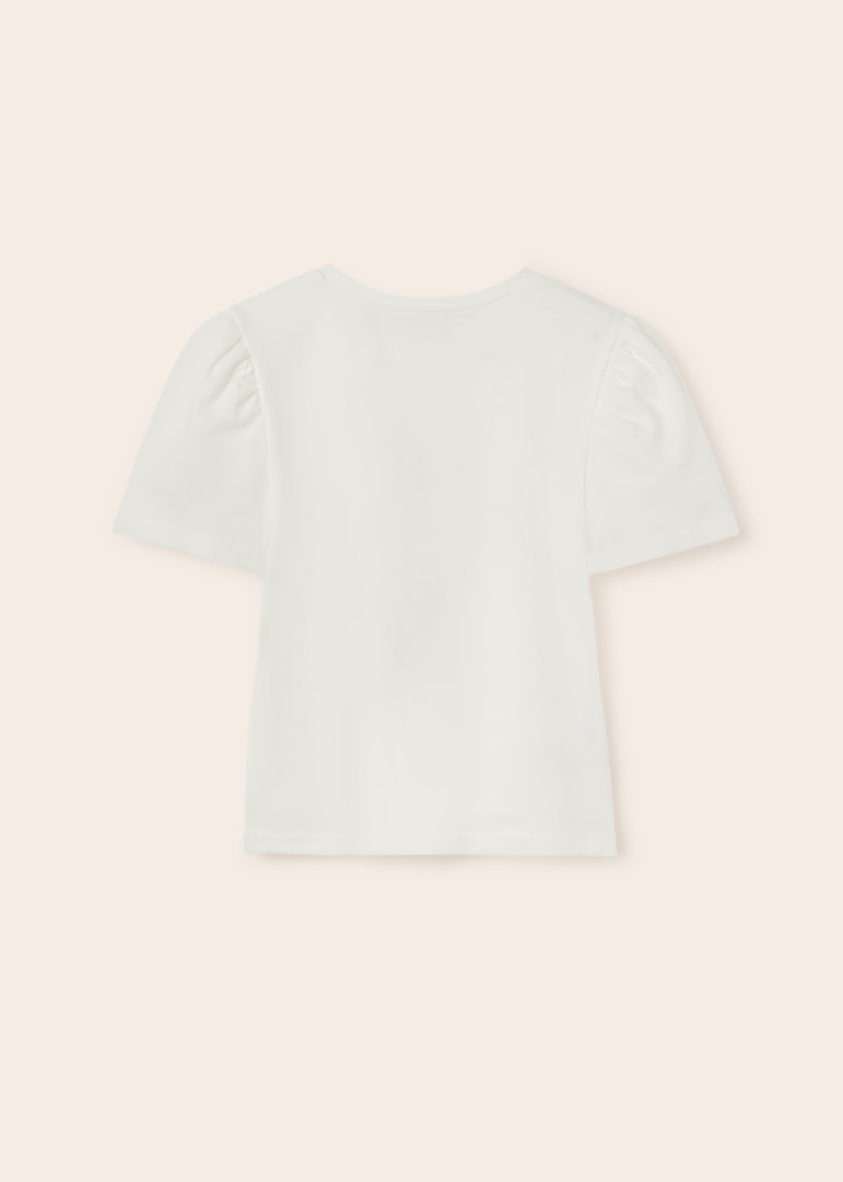 Playera manga corta de algodón sostenible para chica MAYORAL Ref. 23/6044/10 Crudo