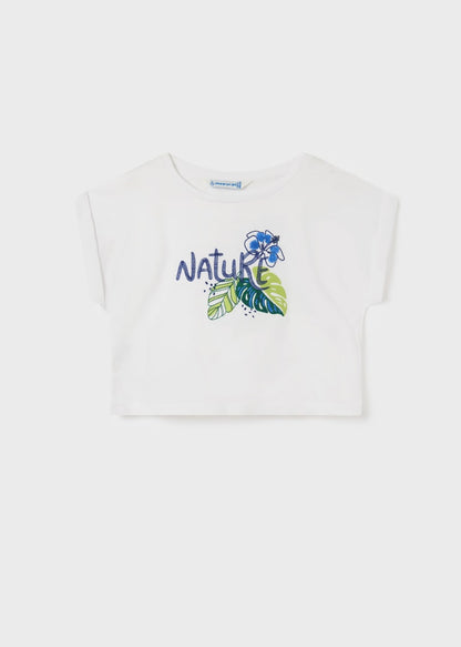Playera manga corta de algodón sostenible para chica Art. 23-06047-022 Blanco