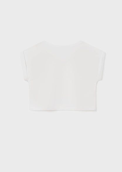 Playera manga corta de algodón sostenible para chica Art. 23-06047-022 Blanco