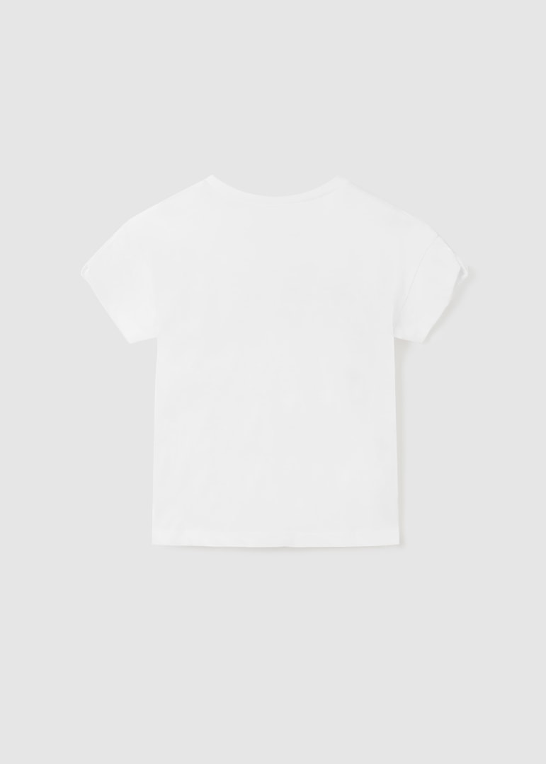 Playera manga corta de algodón sostenible para chica Art. 23-06052-077 Blanco