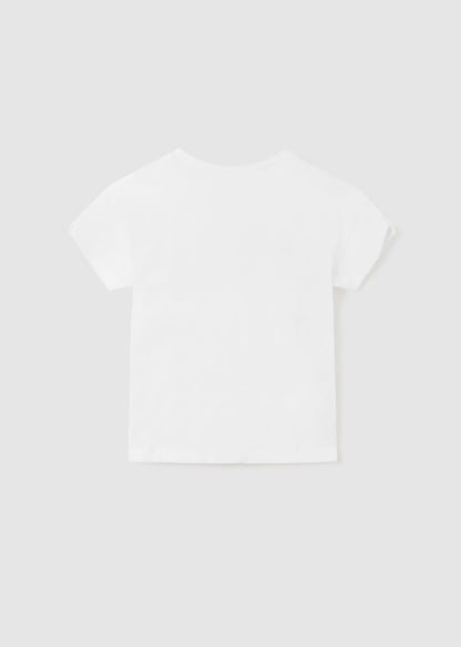 Playera manga corta de algodón sostenible para chica Art. 23-06052-077 Blanco