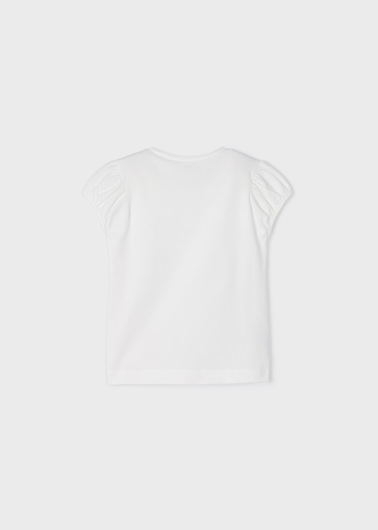 Playera manga corta de algodón sostenible para niña Art. 23-03058-045 Crudo