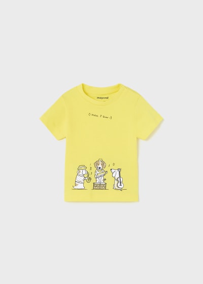 Playera manga corta estampada de algodón sostenible para bebé Sku 1017 Color 29 Limon