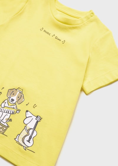 Playera manga corta estampada de algodón sostenible para bebé Sku 1017 Color 29 Limon