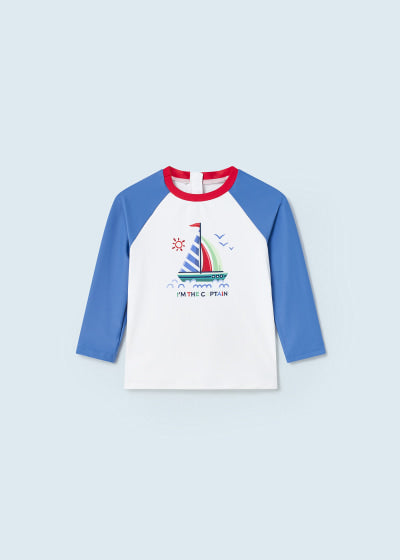 Playera manga larga con protección solar para bebé Sku 1031 Color Atlantico