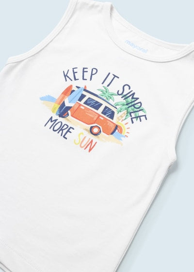Playera sin mangas de algodón sostenible para bebé Sku 1033 Color 45 Pomelo