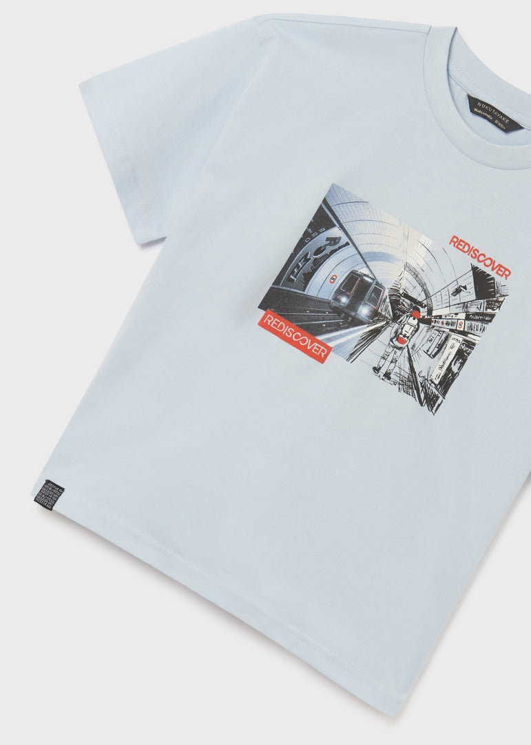 Playera skater fit de algodón sostenible para chico Art. 23-06081-010 Ola