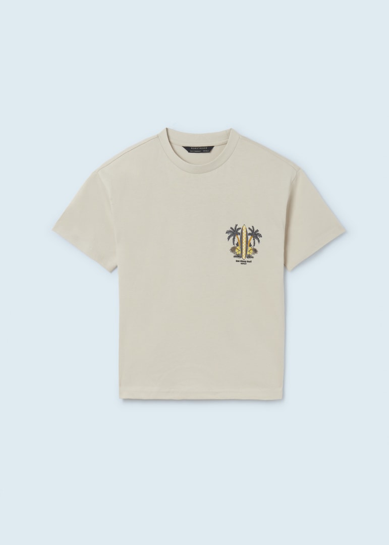 Playera skater fit de algodón sostenible para chico MAYORAL Ref. 23/6086/61 Crema