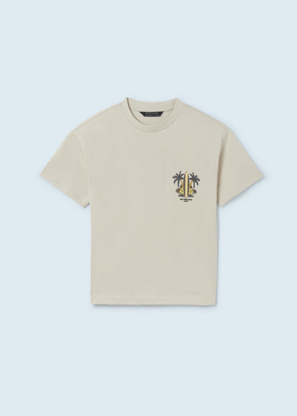 Playera skater fit de algodón sostenible para chico MAYORAL Ref. 23/6086/61 Crema