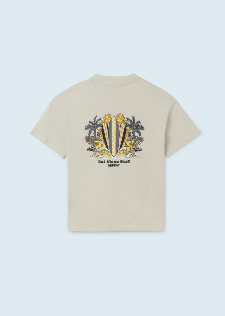 Playera skater fit de algodón sostenible para chico MAYORAL Ref. 23/6086/61 Crema