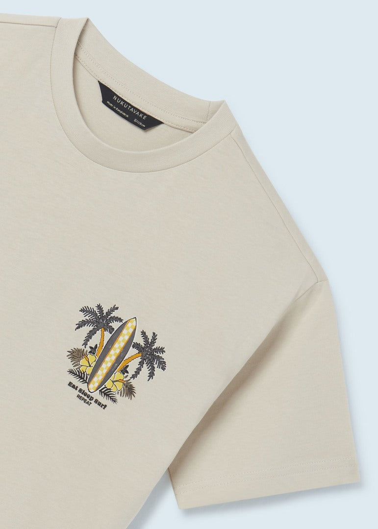 Playera skater fit de algodón sostenible para chico MAYORAL Ref. 23/6086/61 Crema