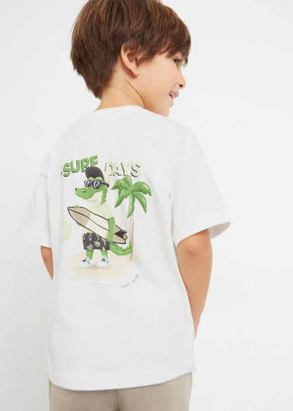 Playera skater fit de algodón sostenible para niño Art. 23-03015-023 Nata